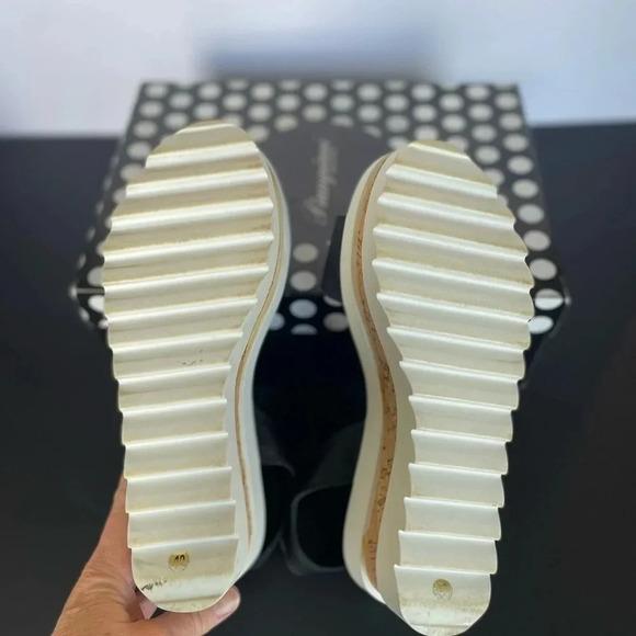 Piampiani Vera Pelle Ankle Strap Platform Sandals Black and White size 9 - Picture 10 of 13